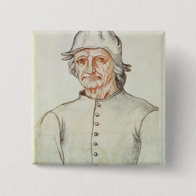 Badge Carré 5 Cm Portrait de Hieronymus Bosch (Devant)
