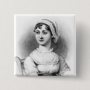 Badge Carré 5 Cm Portrait de Jane Austen