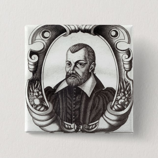 Badge Carré 5 Cm Portrait de Jean Bodin (Devant)