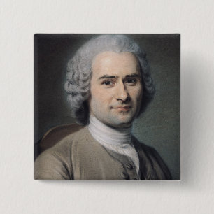 Badge Carré 5 Cm Portrait de Jean-jacques Rousseau