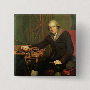 Badge Carré 5 Cm Portrait de Jesse Ramsden (1735-1800) (huile sur