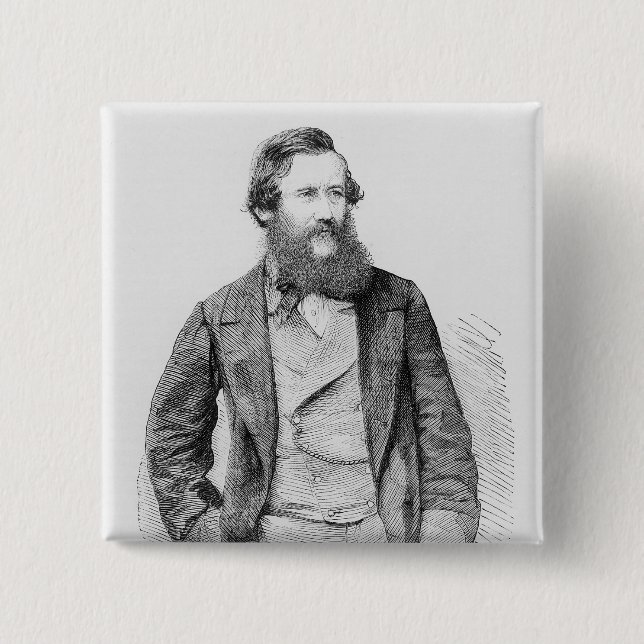 Badge Carré 5 Cm Portrait de John Hanning Speke (Devant)