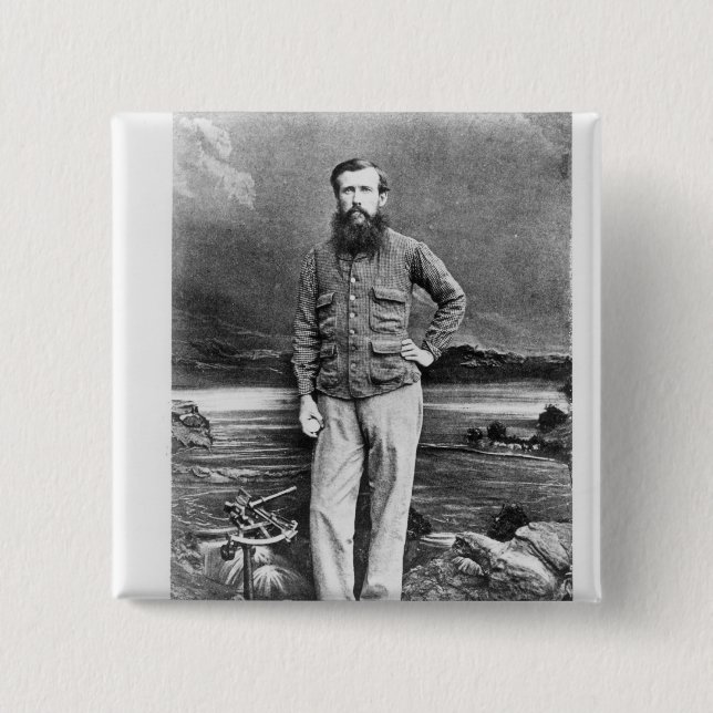 Badge Carré 5 Cm Portrait de John Hanning Speke (Devant)