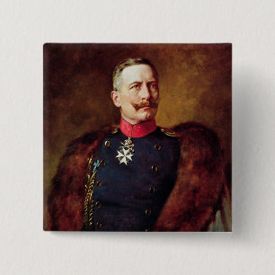 Badge Carré 5 Cm Portrait de Kaiser Wilhelm Ii