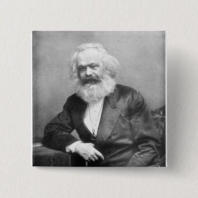 Badge Carré 5 Cm Portrait de Karl Marx (Devant)