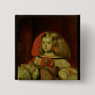 Badge Carré 5 Cm Portrait de la margarita d'Infanta