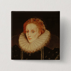 Badge Carré 5 Cm Portrait de la Reine Elizabeth I