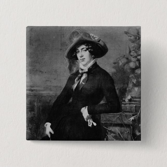 Badge Carré 5 Cm Portrait de Lola Montez, 1844 (Devant)