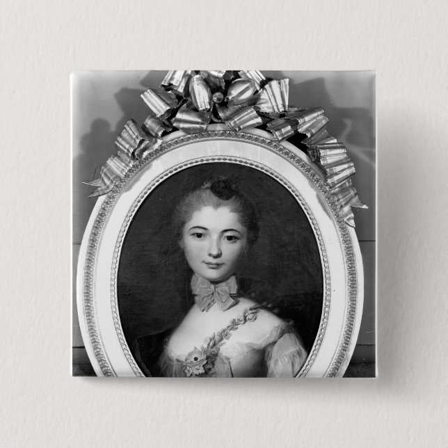 Badge Carré 5 Cm Portrait de Louise Honorine Crozat du Chatel (Devant)
