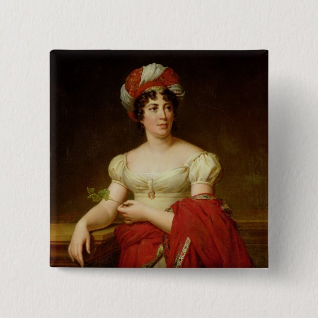 Badge Carré 5 Cm Portrait de Madame de Stael (Devant)