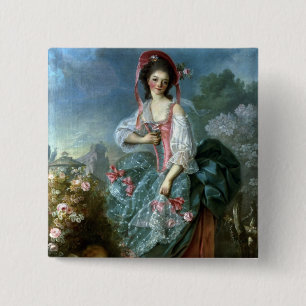 Badge Carré 5 Cm Portrait de Mademoiselle Guimard comme
