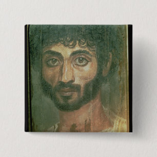 Badge Carré 5 Cm Portrait de maman d'un homme, de Fayum,
