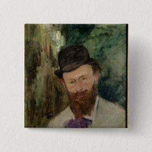 Badge Carré 5 Cm Portrait de Manet d'Edouard Manet c.1880