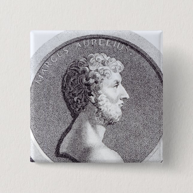 Badge Carré 5 Cm Portrait de Marcus Aurelius (Devant)