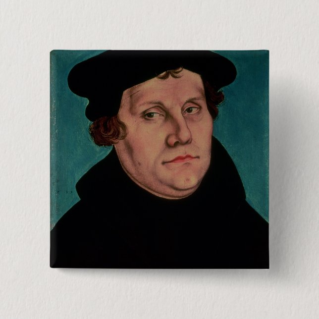 Badge Carré 5 Cm Portrait de Martin Luther, 1529 (Devant)