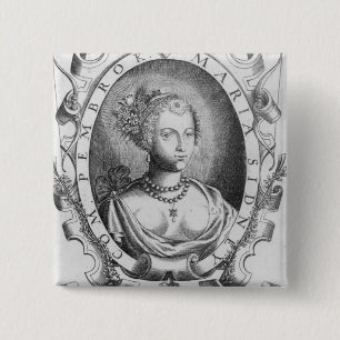 Badge Carré 5 Cm Portrait de Mary Sidney, comtesse de Pembroke