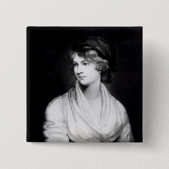 Badge Carré 5 Cm Portrait de Mary Wollstonecraft Godwin (Devant)