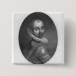 Badge Carré 5 Cm Portrait de Michel de Montaigne