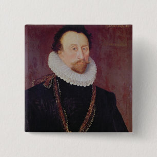 Badge Carré 5 Cm Portrait de monsieur John Hawkins 1581