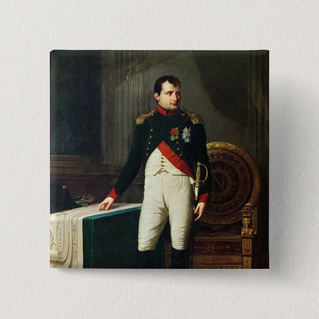 Badge Carré 5 Cm Portrait de Napoleon Bonaparte 1809 (Devant)
