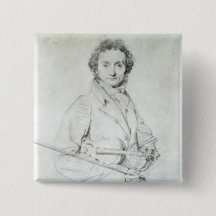 Badge Carré 5 Cm Portrait de Niccolo Paganini 1819