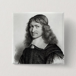 Badge Carré 5 Cm Portrait de Nicolas Fouquet gravé par Maurin