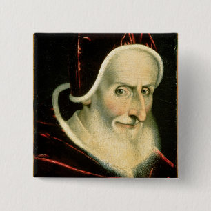 Badge Carré 5 Cm Portrait de pape Pius V   1576-80
