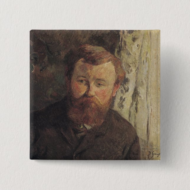 Badge Carré 5 Cm Portrait de Paul Gauguin | d'Achille Granchi (Devant)