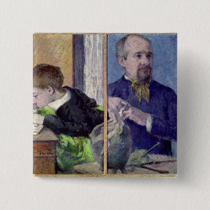 Badge Carré 5 Cm Portrait de Paul Gauguin   de Jean Paul l'Aube et