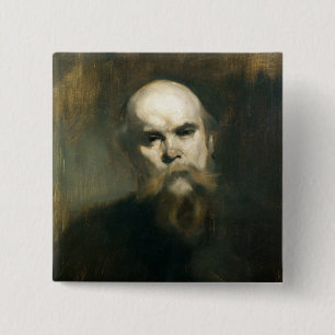 Badge Carré 5 Cm Portrait de Paul Verlaine 1890