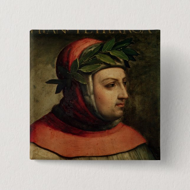 Badge Carré 5 Cm Portrait de Petrarch (Devant)