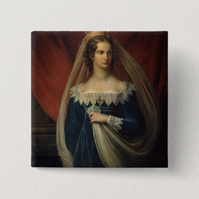 Badge Carré 5 Cm Portrait de princesse Charlotte von Preussen (Devant)