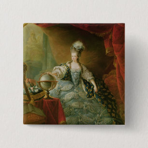 Badge Carré 5 Cm Portrait de reine de Marie Antoinette de la France