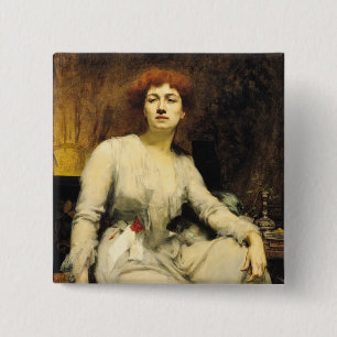 Badge Carré 5 Cm Portrait de Severine 1893