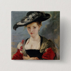 Badge Carré 5 Cm Portrait de Susanna Lunden (?) (seau de Le Chapeau