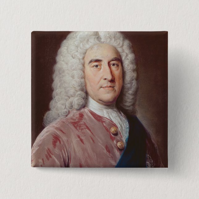 Badge Carré 5 Cm Portrait de Thomas Pelham Holles (Devant)