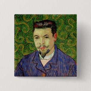 Badge Carré 5 Cm Portrait de Vincent van Gogh   de Dr. Felix Rey,