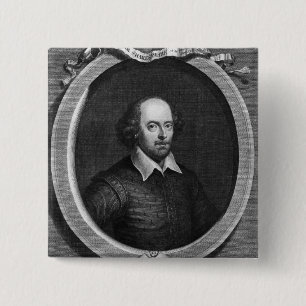 Badge Carré 5 Cm Portrait de William Shakespeare 1719
