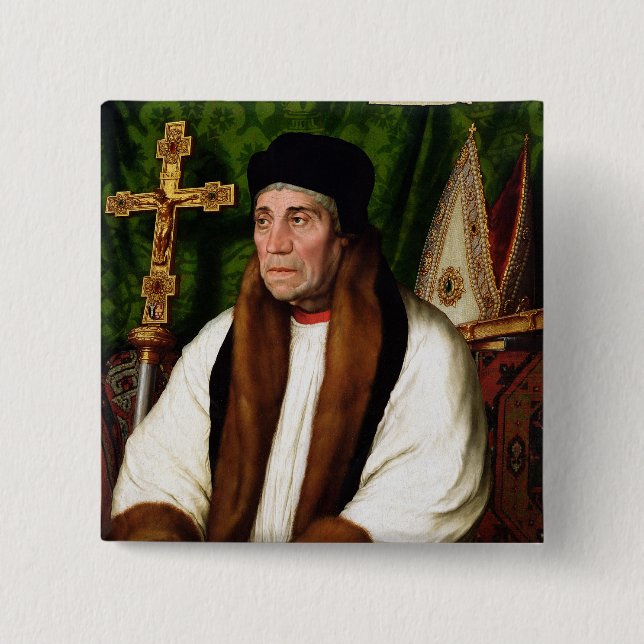 Badge Carré 5 Cm Portrait de William Warham (Devant)
