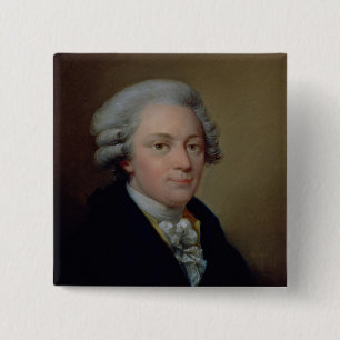 Badge Carré 5 Cm Portrait de Wolfgang Amadeus Mozart