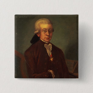 Badge Carré 5 Cm Portrait de Wolfgang Amadeus Mozart 2