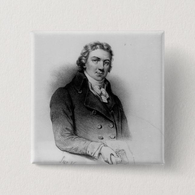 Badge Carré 5 Cm Portrait d'Edouard Jenner (Devant)