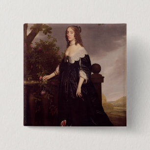 Badge Carré 5 Cm Portrait d'Elizabeth, reine de la Bohême