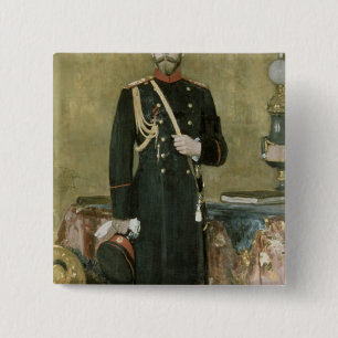 Badge Carré 5 Cm Portrait d'empereur Nicholas II 1895