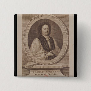 Badge Carré 5 Cm Portrait d'évêque de George Berkeley