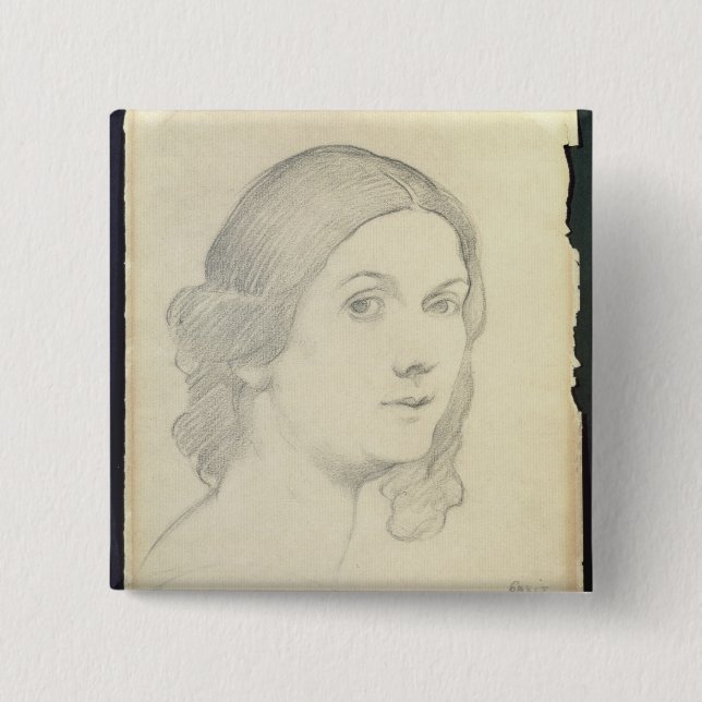 Badge Carré 5 Cm Portrait d'Isadora Duncan, 1908 (Devant)