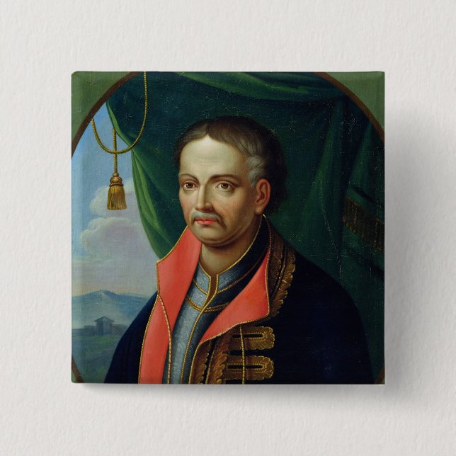 Badge Carré 5 Cm Portrait d'Ivan Mazepa (Devant)