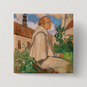 Badge Carré 5 Cm Portrait du généticien Johann Gregor