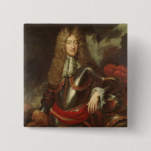 Badge Carré 5 Cm Portrait du Roi James II, c.1690