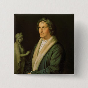 Badge Carré 5 Cm Portrait du sculpteur Bertel Thorvaldsen